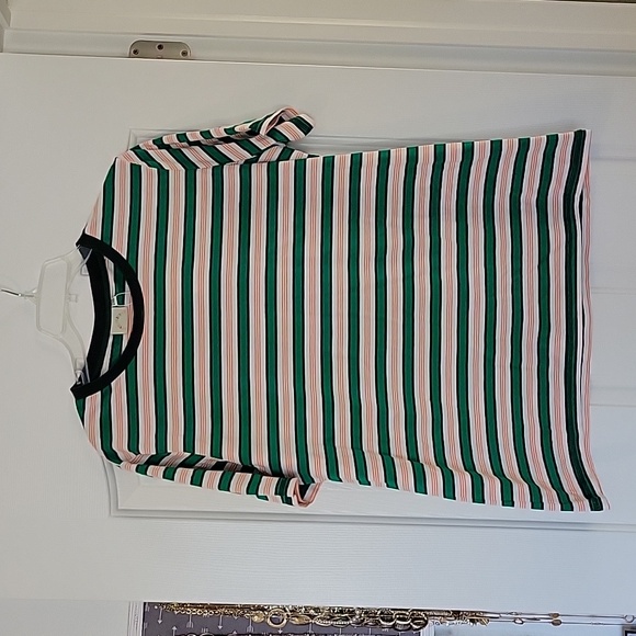 Green and Peach Striped Tshirt - Picture 1 of 9